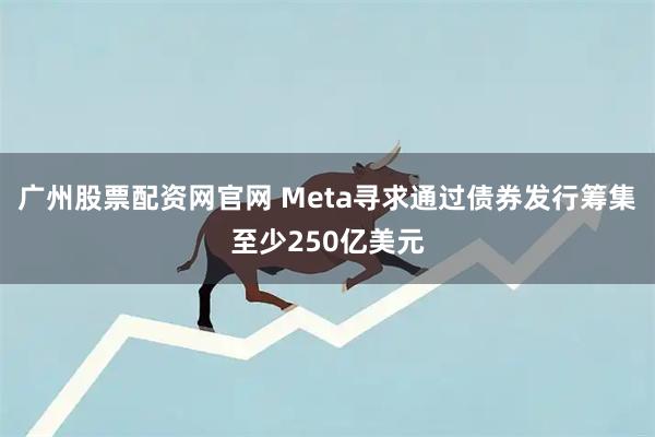 广州股票配资网官网 Meta寻求通过债券发行筹集至少250亿美元