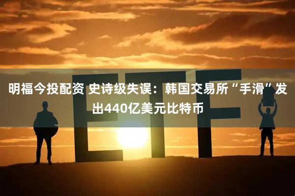 明福今投配资 史诗级失误：韩国交易所“手滑”发出440亿美元比特币