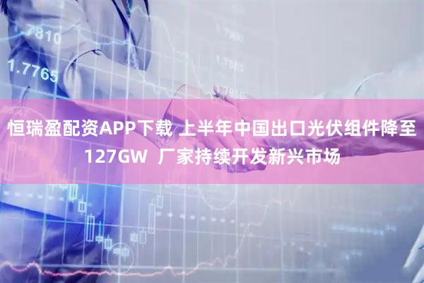恒瑞盈配资APP下载 上半年中国出口光伏组件降至127GW 厂家持续开发新兴市场